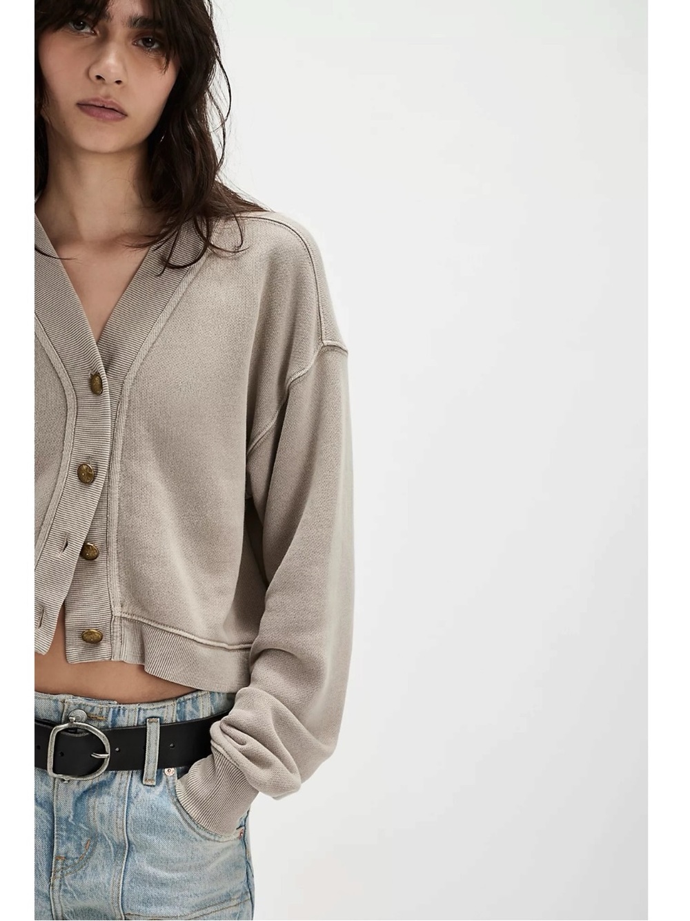 Free People Grace Cardi in French Oak Large  NWT Cardigan Sweatshirt Sweater - Picture 11 of 11